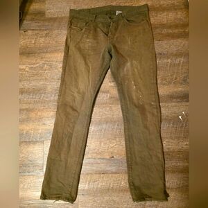 H&M DENIM CO. Olive Green Slim/Straight Jeans | W36 L34